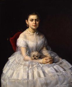 Portret van Varvara Alexandrovna Morozova, geboren Khludova 1848-1917, 1865 door Nikolai Andreyanovich Zavaruev