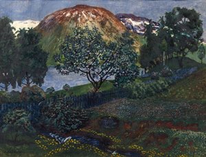 Juninacht in de tuin door Nikolai Astrup