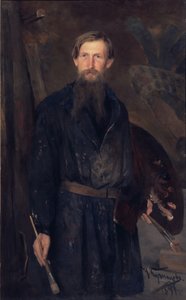 Portret van de kunstenaar Viktor Vasnetsov 1848-1926, 1891 door Nikolai Dmitrievich Kuznetsov