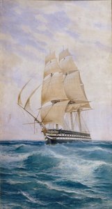 Het Schip op de lijn Imperatritsa Mariya, 1890s door Nikolai Dmitryevich Prokofyev