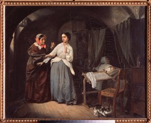 De verleiding, de koppelaarster door Nikolai Gustavovich Schilder