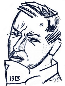 Portret van de kunstenaar en auteur David Burliuk 1882-1967, 1913