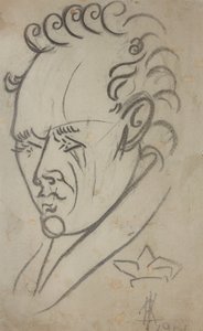 Portret van de dichter Vasili Kamensky door Nikolai Ivanovich Kulbin