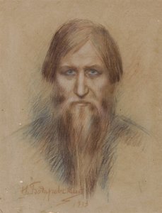 Portret van de Russische mysticus Grigory Rasputin 1869-1916, 1913 door Nikolai Kornilovich Bodarevsky
