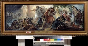 De Israëlieten steken de Rode Zee over, schilderij van Nikolai Nikolayevich Ge (1831-1894), olie op doek, Russische kunst, Staats Kunstmuseum, Charkov (Oekraïne)