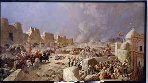 Het Russische leger valt Samarkand binnen (Oezbekistan). Periode van de Russische expansie naar Centraal-Azië, de Russen nemen Samarkand in 1868.