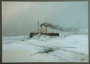 Russisch ijsbreker schip Iermak door Nikolai Nikolayevich Karasin