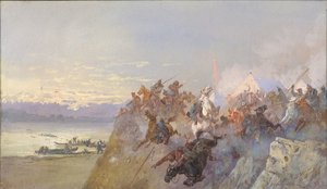 De laatste nederlaag van de troepen van Khan Kuchum. 1598, 1891 door Nikolai Nikolayevich Karasin
