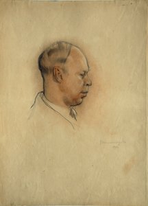 Portret van de componist Sergei Prokofiev (1891-1953) door Nikolai Nikolayevich Vysheslavtsev