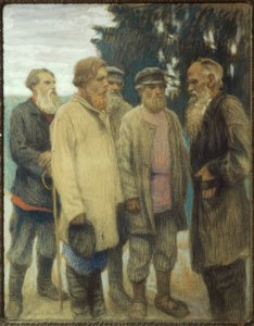 Leo Tolstoj met boeren
