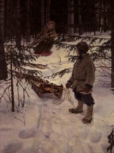 Hout Verzamelen, Rusland door Nikolai Petrovich Bogdanov Belsky