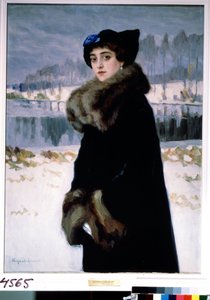 Portret van de ballerina Lyudmila Mesaksudi Barash. Schilderij van Nikolai Petrovich Bogdanov Belsky door Nikolai Petrovich Bogdanov Belsky