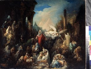 De engel des doods doodt de eerstgeborenen van Egypte door Nikolai Petrovich Lomtev