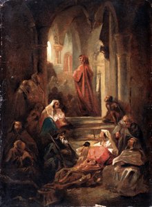 Een scène uit het leven van Dante Alighieri door Nikolai Petrovich Lomtev