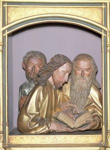 St. Jacobus de Mindere, St. Philipus en St. Barnabas, van het Isenheimer Altaarstuk, ca. 1490 door Nikolaus Hagenauer