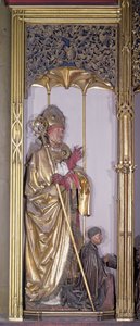 Het Isenheim Altaarstuk, Sint Augustinus, ca. 1490 door Nikolaus Hagenauer