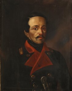 Portret van de dichter Mikhail Lermontov 1814-1841, 1854-1858