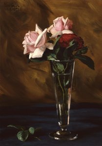 Schikking met rozen in glas door Nils Gude