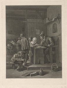Schoollokaal met onderwijzer en kinderen door Noach van der Meer (II)