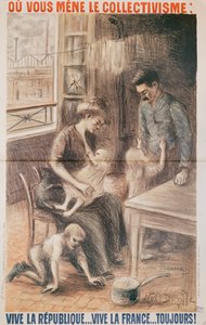 Een huis van fabrieksarbeiders, verkiezingsposter, 1909