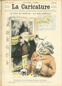 Illustratie van Noel Dorville voor de omslag van La Caricature (1880) door Noel Dorville