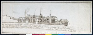 De Abdij van Montmartre, met rokende schoorstenen door Noel Gasselin