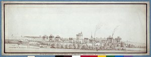 Het Kasteel van Vincennes, met rokende schoorstenen
