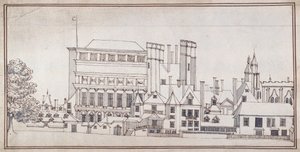 Whitehall met de Holbein Gate en Inigo Jones