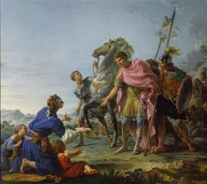 Trajanus (53-117) toont genade, 1765 door Noel Halle