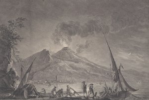 Uitzicht op de Vesuvius zoals het was in 1757, 1762 door Noël Le Mire