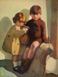 Ian en Rosemary, ca. 1923 door Norah Neilson Gray