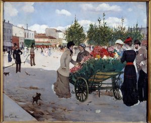 Bloemist op Boulevard Rochechouart in Parijs door Norbert Goeneutte