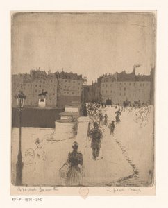 Gezicht op de Pont Neuf in Parijs door Norbert Goeneutte
