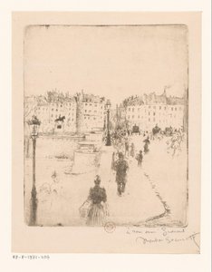 Gezicht op de Pont Neuf in Parijs door Norbert Goeneutte