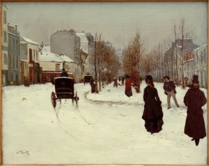 De Boulevard de Clichy onder de sneeuw door Norbert Goeneutte