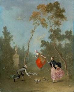 Dame op een schommel - Galante scène in het park 1, c.1760