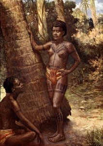 Vrouwen van Rennell Island (Polynesië)