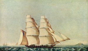De Opium Clipper Brig Anonyma in de Straat van Malakka, 1846 door Norman Hill