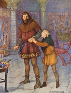 Illustratie voor verhalen van Shakespeare (kleurenlitho)