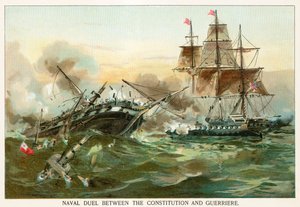 Zeeduel tussen de Constitution en Guerriere door North American