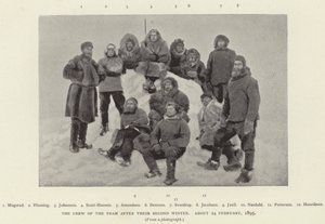 De bemanning van de Fram na hun tweede winter, circa 24 februari 1895
