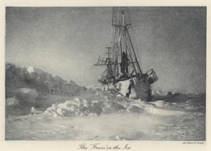 De "Fram" in het ijs (zw/w foto) door Norwegian Photographer