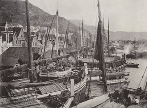 Uitzicht op de haven van Bergen door Norwegian Photographer