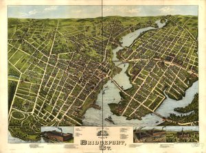 Uitzicht op Bridgeport, Ct. 1875