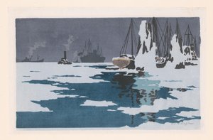 Gezicht op Bremerhaven door O. Droegl (signed by artist)