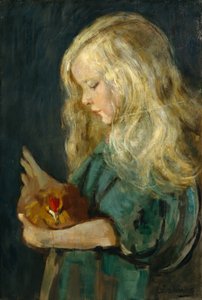 Meisje met kip