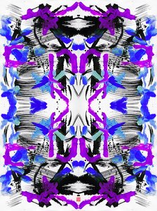 Zen Inkt Blauw Paarse Bloemenpatroon