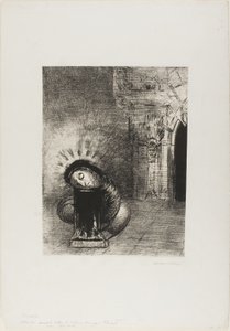 Een Lange Pop, de Kleur van Bloed (plaat 2 van 6) door Odilon Redon
