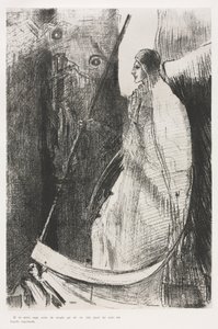 En Een Andere Engel Kwam uit de Tempel die in de Hemel is, en Hij Had ook een Scherp Sikkel door Odilon Redon