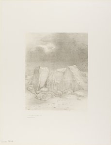 En Hij Onderscheidt een Dor, Met Heuvels Bedekt Vlak, plaat 7 van 24 door Odilon Redon